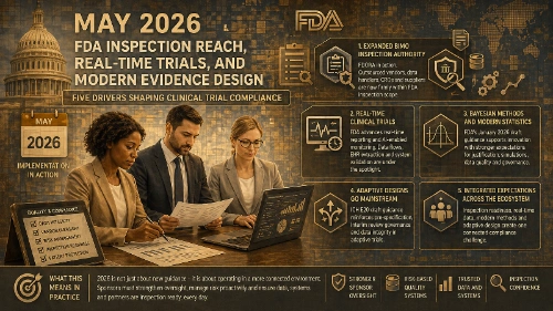 Welcome to the May 2026 edition of the 360 Clinical Research Consultancy Insights! In this issue, FDA Inspection Reach, Real-Time Trials, and Modern Evidence Design.